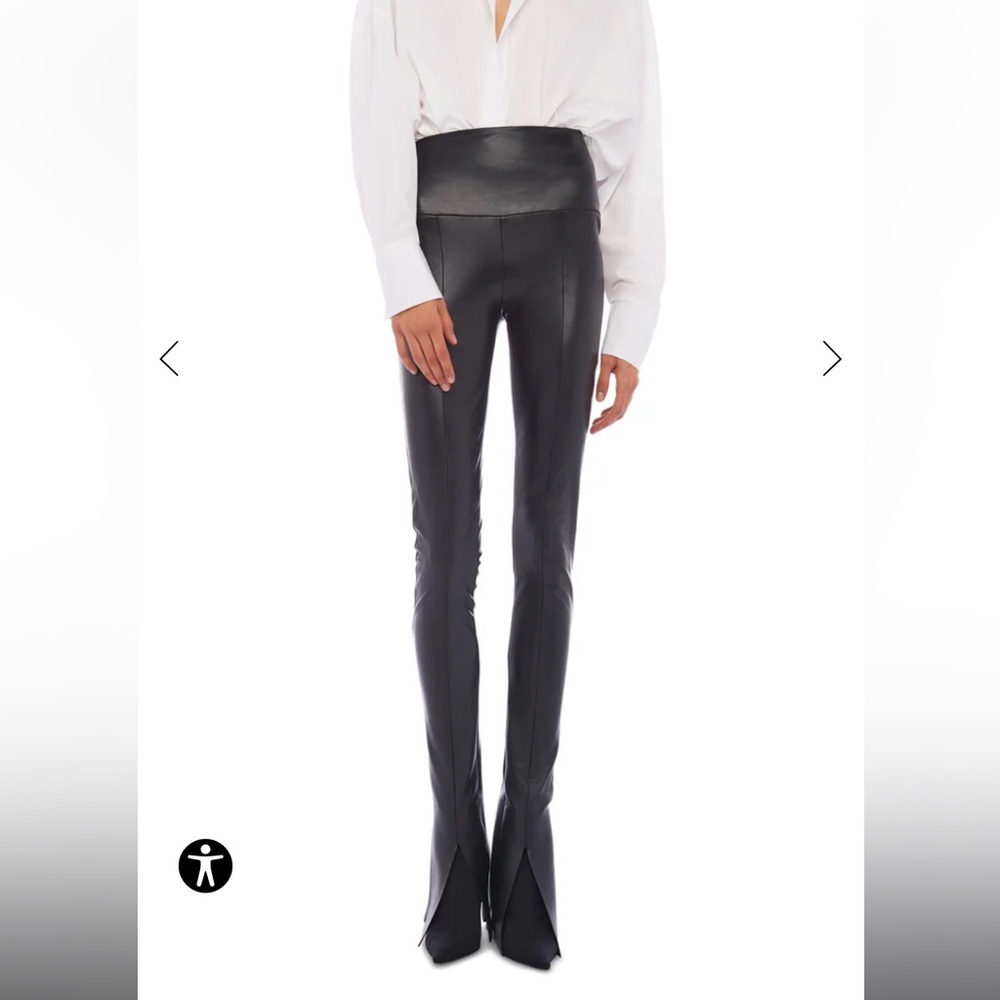 Norma Kamali Spat Black Faux Leather leggings